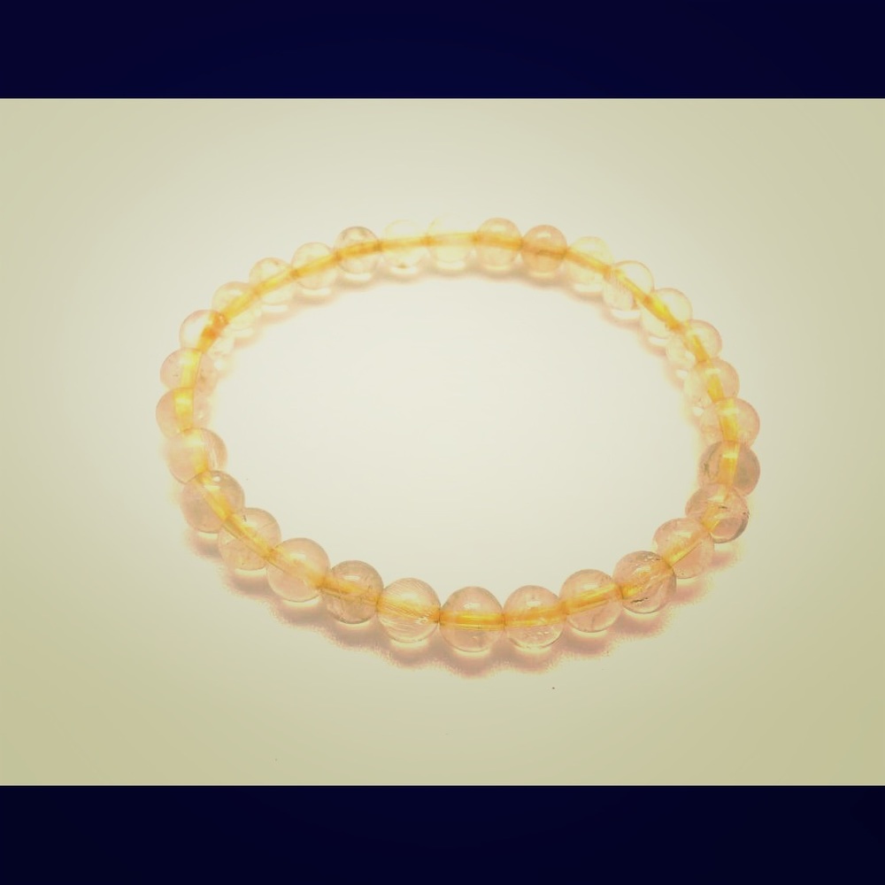 Citrine Round Stone Bead Bracelet Unisex